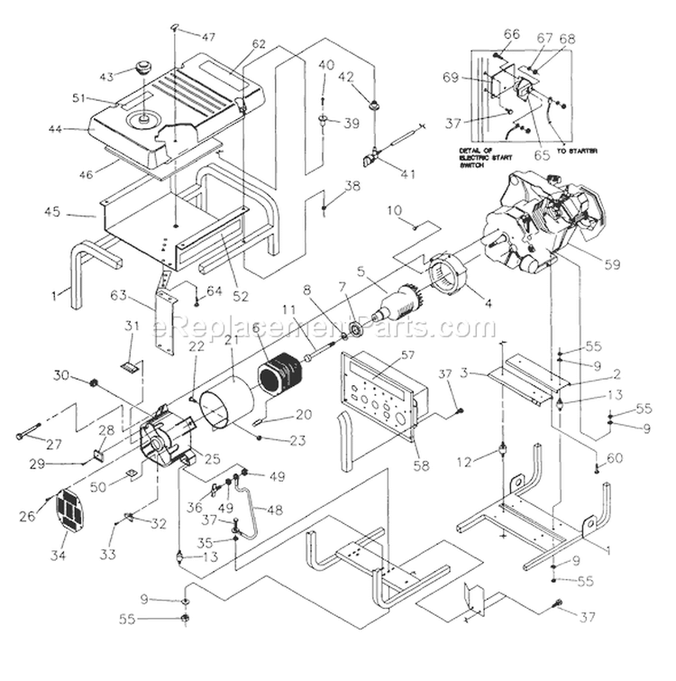 Page B Diagram and Parts List for 1019-0  Briggs and Stratton Generator